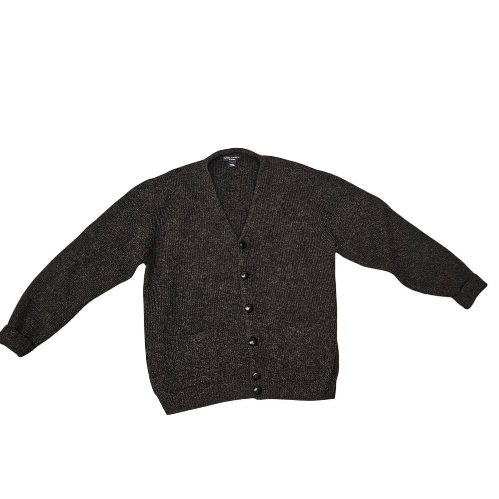 Daniel Cremieux Dark Brown Button-Front V-Neck Cardigan